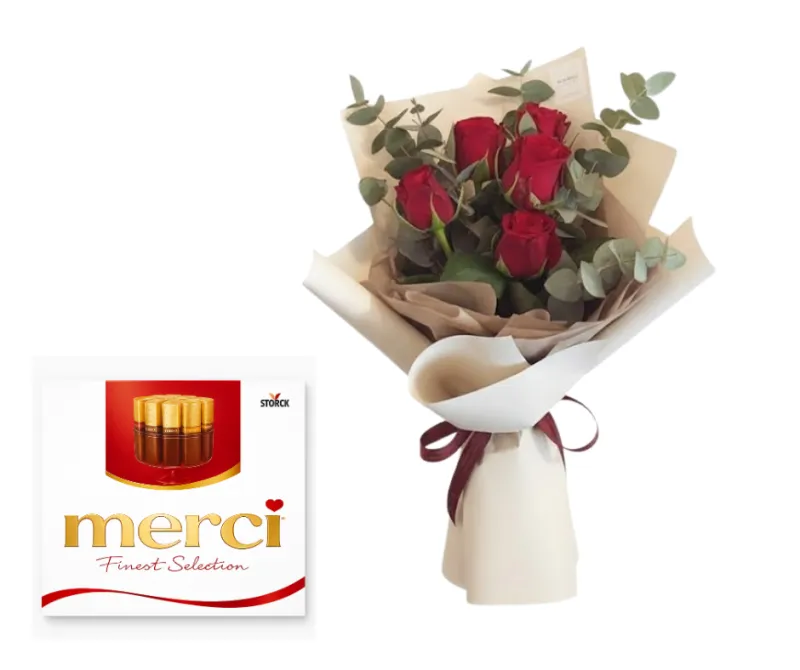 Trandafiri și ciocolată premium