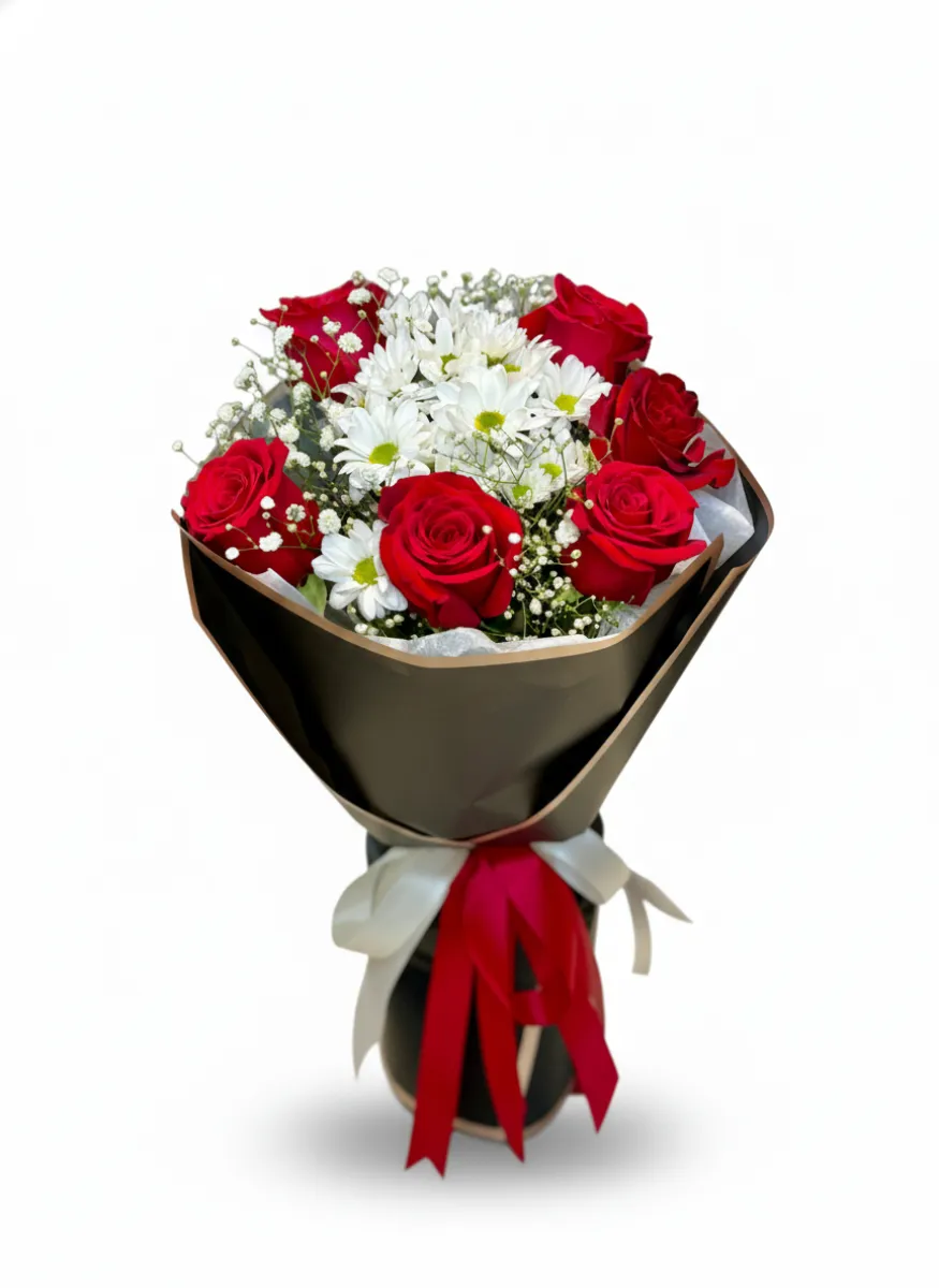 Buchet Roșii și Alb Clasic