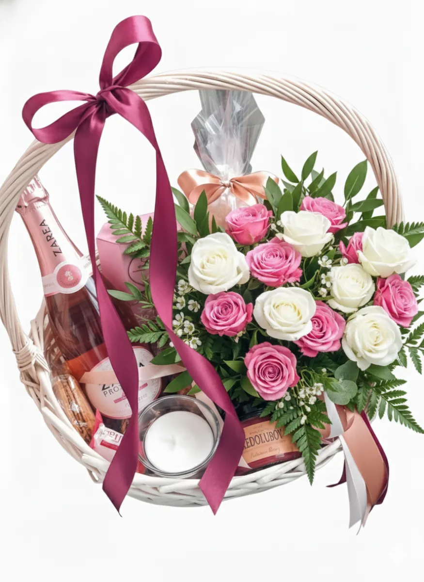 Coș cadou romantic