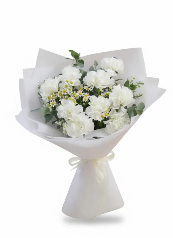 Buchet cu Garoafe Albe 