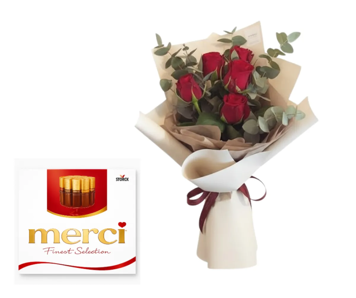 Trandafiri și ciocolată premium